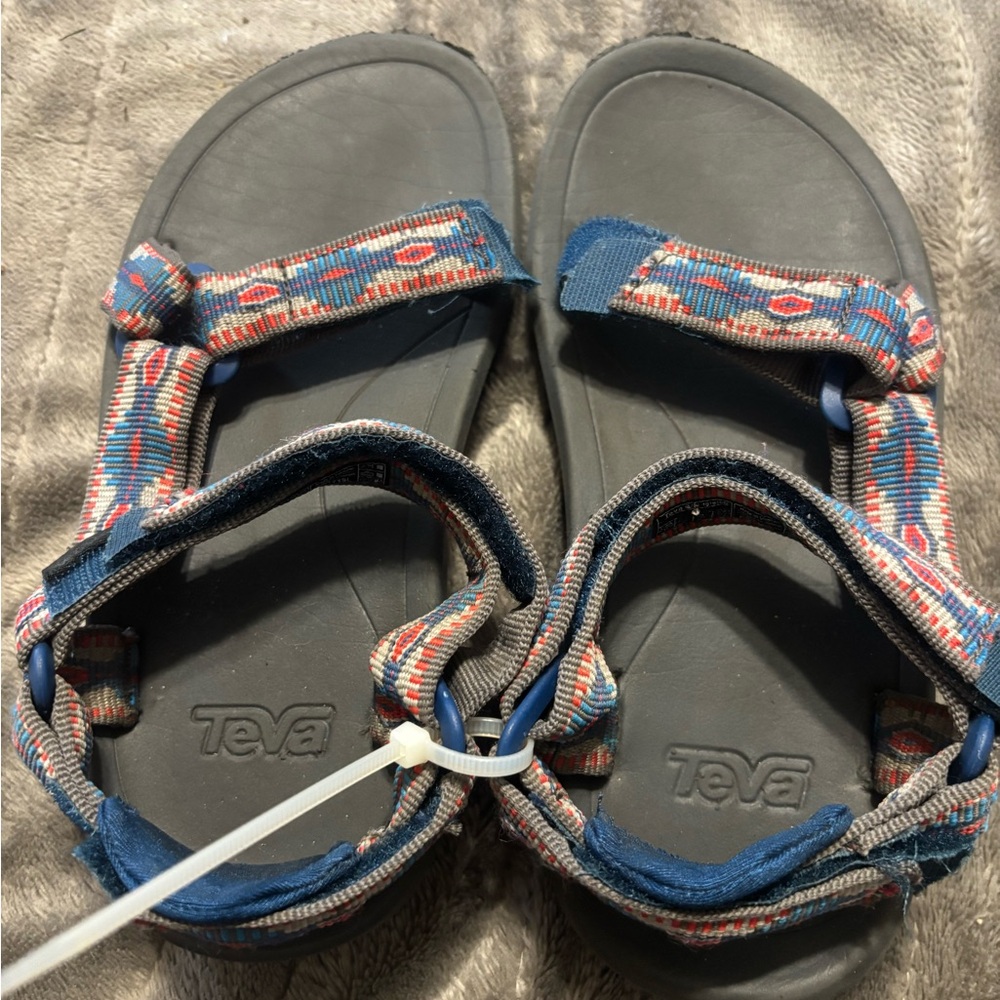 Teva Kids Blue and Red Patterned Strap Sandals